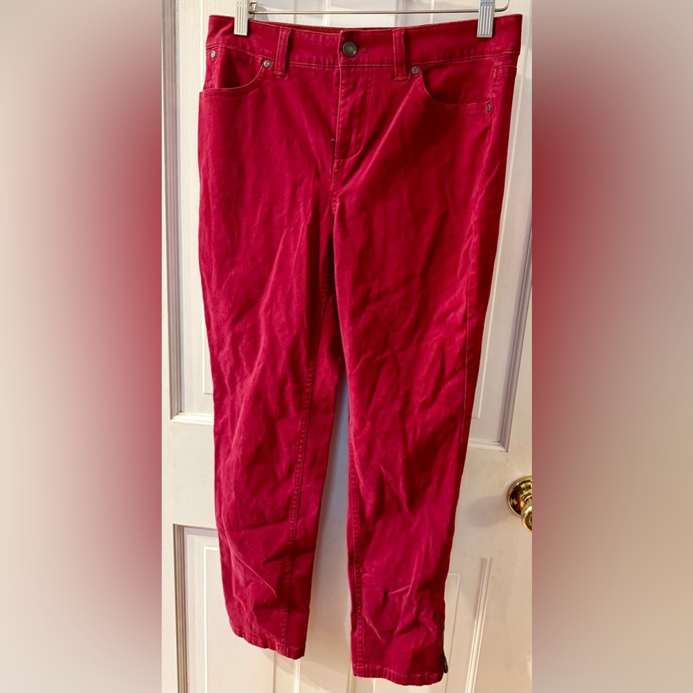 Talbots Red Velour Pants - Size 6P, EUC!